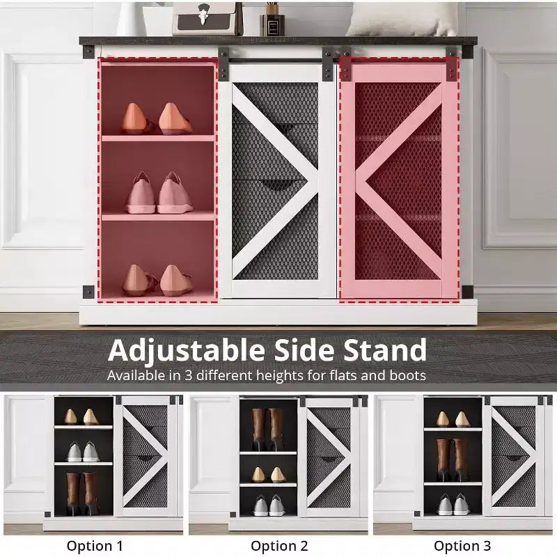White Hall Tree with 7 Hooks, Shoe Cubbies, 3 Drawers & Dual Mirrors – Entryway Bench Organizer