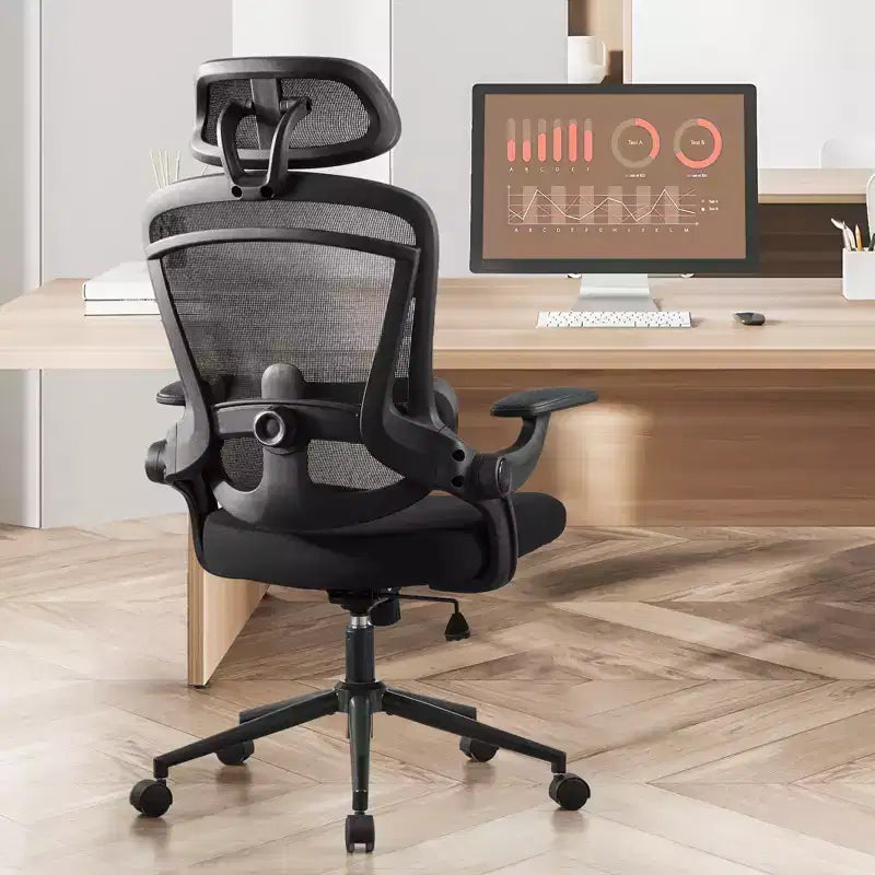 Ergonomischer Mesh-Bürostuhl mit verstellbarer Kopfstütze, Lendenstütze & Drehfunktion – Höhenverstellbarer Arbeitsstuhl  