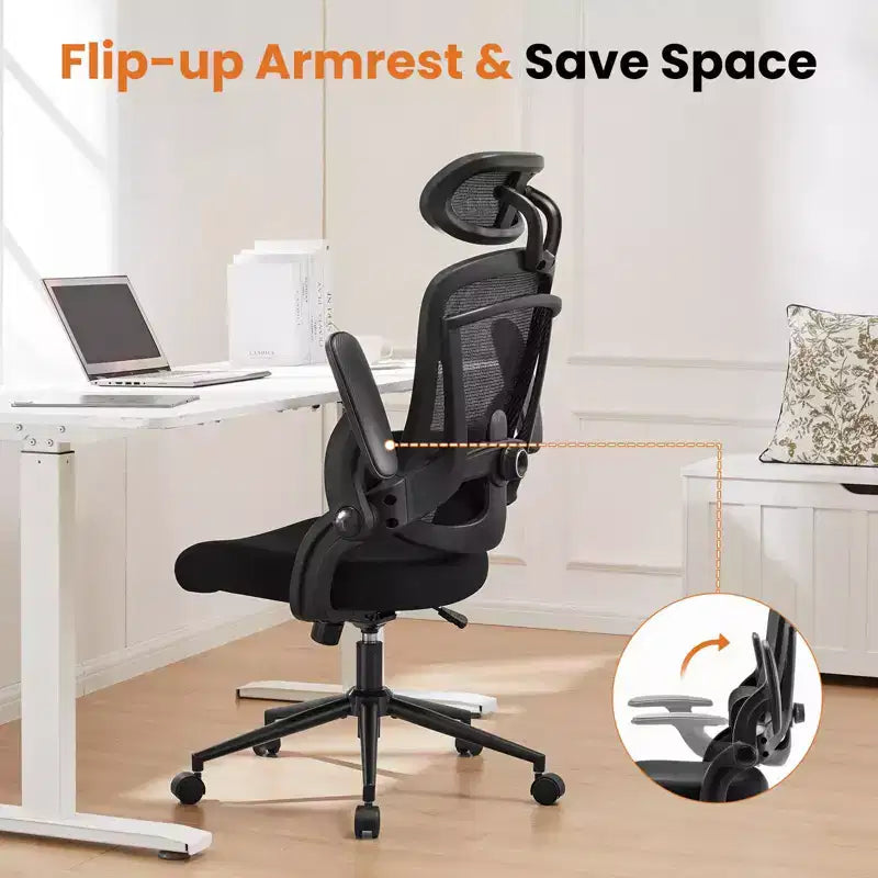 Ergonomic Mesh Office Chair with Adjustable Headrest, Lumbar Support & Swivel – Height Adjustable Task Chair