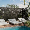 72" Outdoor-Sichtschutz Raumteiler – Rechteckiger verzinkter Stahl-Gartenzaun, schwarz  