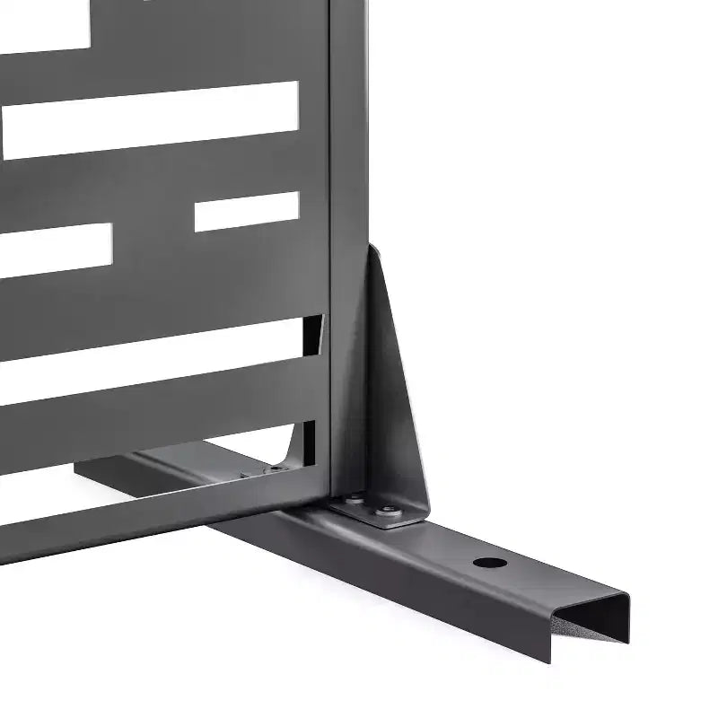 72" Outdoor Privacy Screen Room Divider – Rectangle Galvanized Steel Garden Fence, Black
