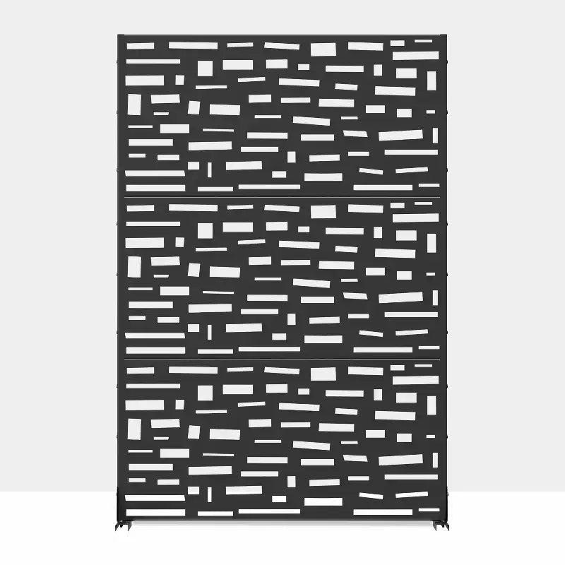 72" Outdoor-Sichtschutz Raumteiler – Rechteckiger verzinkter Stahl-Gartenzaun, schwarz  