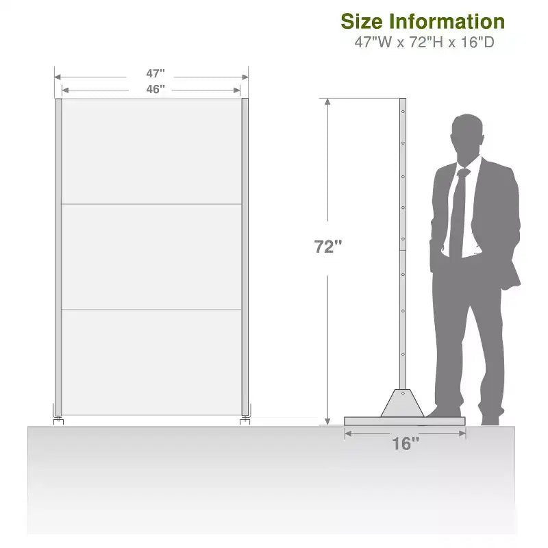 72" Outdoor-Sichtschutz Raumteiler – Rechteckiger verzinkter Stahl-Gartenzaun, schwarz  