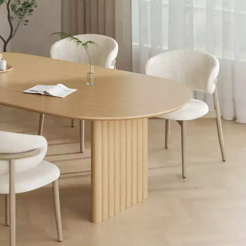 67" Oval Wood Dining Table for 4-6 – Farmhouse Modern Kitchen & Dining Room Table