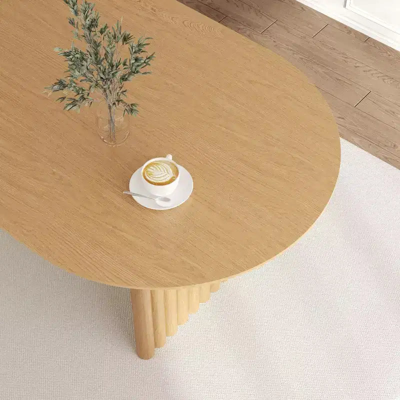 67" Oval Wood Dining Table for 4-6 – Farmhouse Modern Kitchen & Dining Room Table