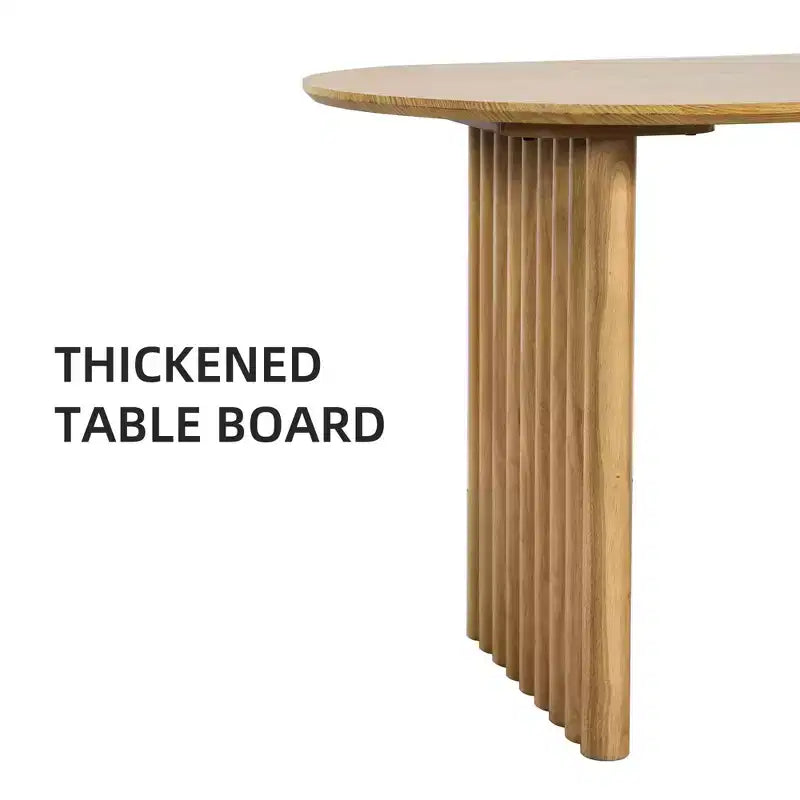 67" Oval Wood Dining Table for 4-6 – Farmhouse Modern Kitchen & Dining Room Table