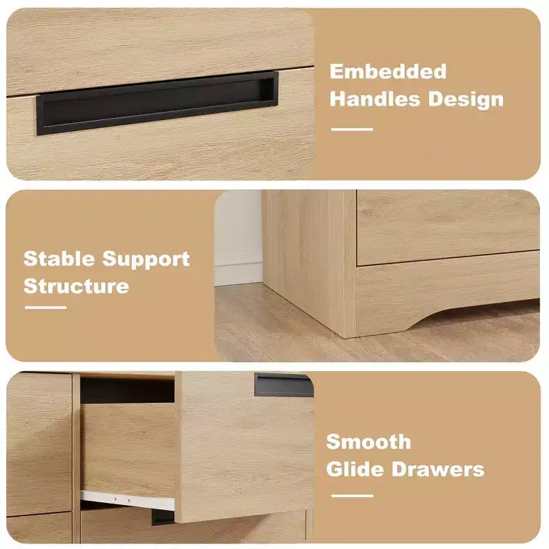 Dresser for Bedroom with 4 Drawers Wooden Chest of Drawers for Closet Dresser Storage Unit Organizer for Hallway Living Room and Office