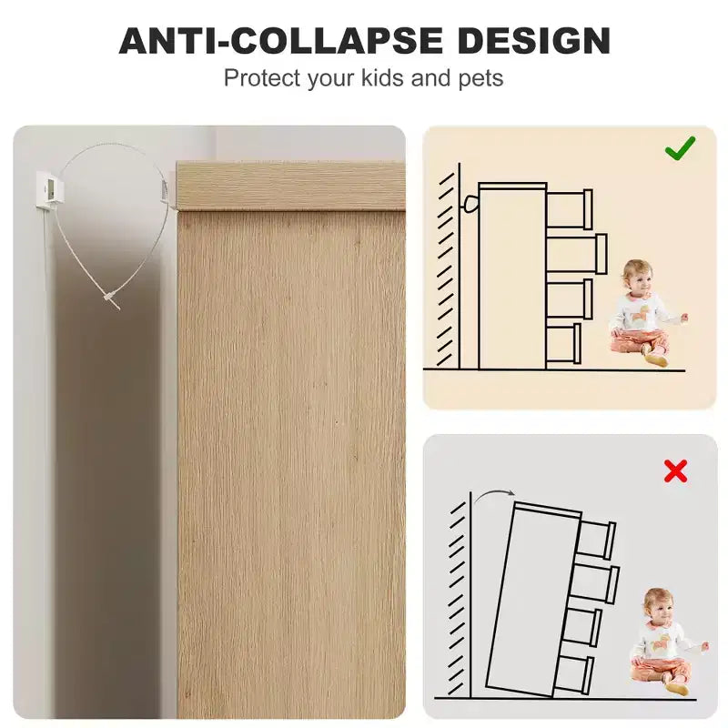Dresser for Bedroom with 4 Drawers Wooden Chest of Drawers for Closet Dresser Storage Unit Organizer for Hallway Living Room and Office