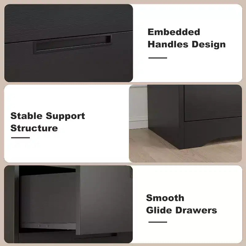 Dresser for Bedroom with 4 Drawers Wooden Chest of Drawers for Closet Dresser Storage Unit Organizer for Hallway Living Room and Office