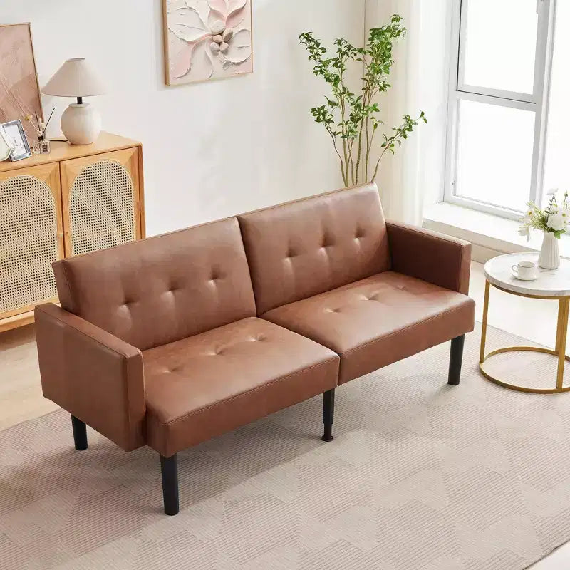 Verwandlungsfähiges Futon-Sofa-Bett – kompakte Mid-Century Schlafcouch mit 3 verstellbaren Positionen  