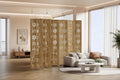 MAYEERTY 127*67 in Wood Room Divider Folding Privacy Screen Freestanding Partition for Indoor, 8-Panels, Brown