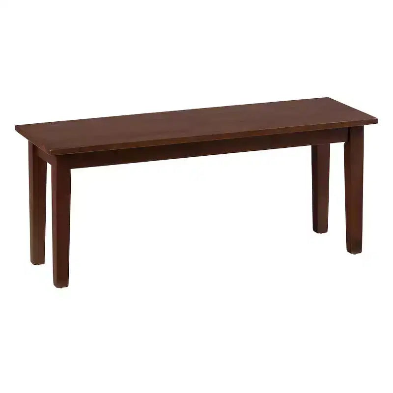 48-Inch Solid Wood Classic Bench – Contemporary Hardwood Seating for Dining Room, Bedroom or Entryway