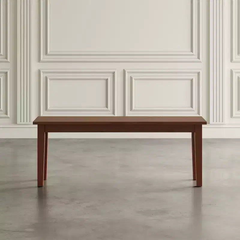 48-Inch Solid Wood Classic Bench – Contemporary Hardwood Seating for Dining Room, Bedroom or Entryway