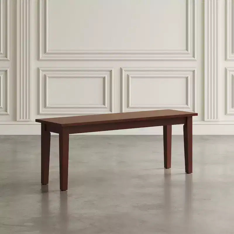 48-Inch Solid Wood Classic Bench – Contemporary Hardwood Seating for Dining Room, Bedroom or Entryway