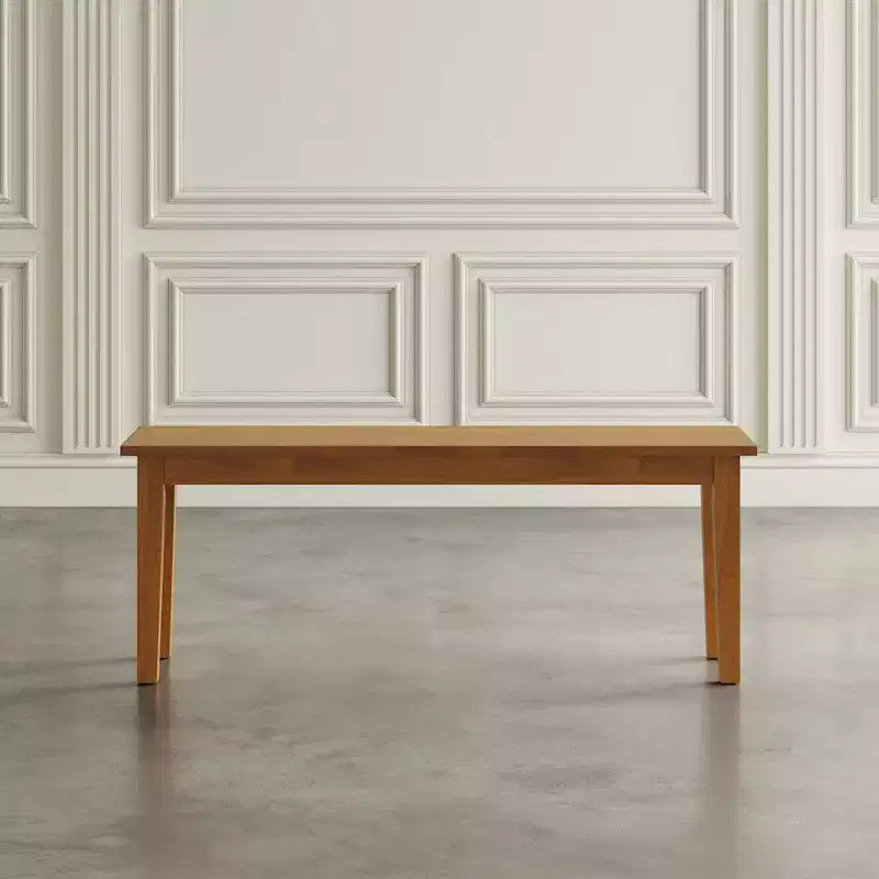 48-Zoll Massivholz klassische Bank – zeitgenössische Hartholz-Sitzbank für Esszimmer, Schlafzimmer oder Eingangsbereich  