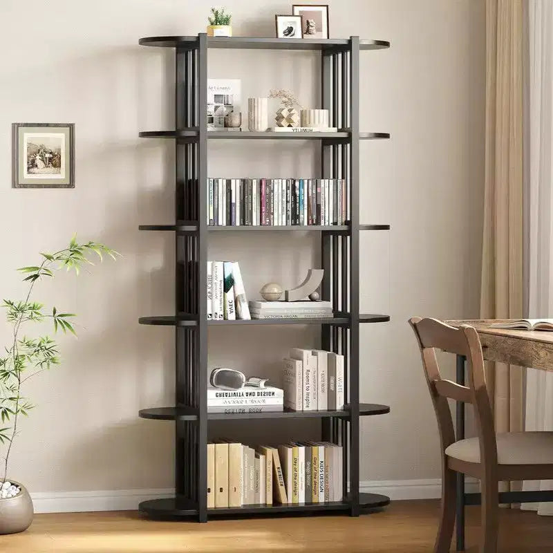 6-stöckiges industrielles Bücherregal – freistehendes Metallregal für Zuhause und Büro  
