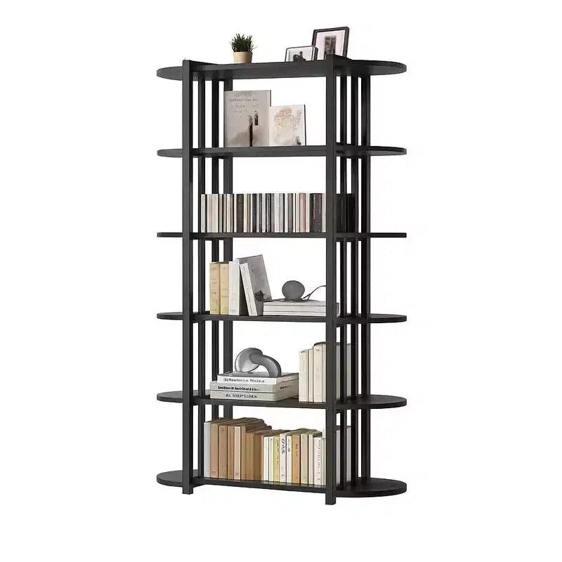 6 Tier Industrial Bookshelf – Free Standing Metal Storage Shelving Unit for Home and Office