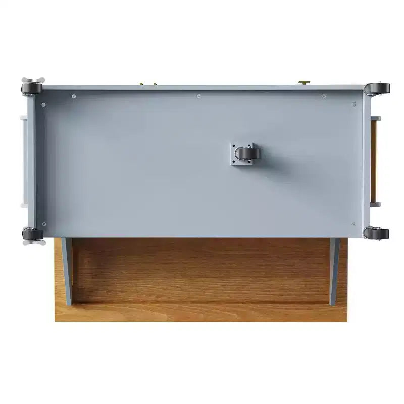 52" Kitchen Island with Embossed Texture, Spice Rack, Drop Leaf & 5 Drawers – Rolling Cart with Lockable Wheels