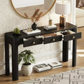 Polibi Curved Edge Console Table with 3 Hidden Drawers