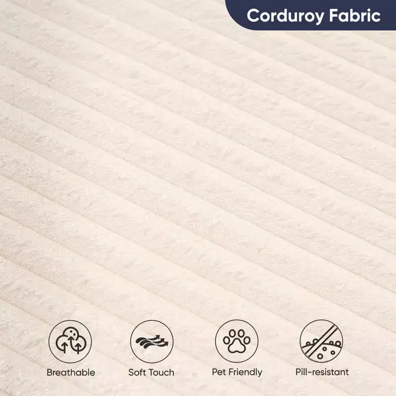 Corduroy 360-Grad-Drehbarer Sessel, tiefes Sitzfass mit Kissen, gepolsterter moderner Lesesessel  