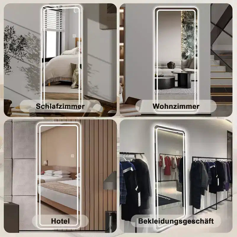 65 x 24 inch Wall-Mounted Full Length Mirror LED Mirror with Dimming 3 Color Lighting Suitable for Bedrooms Dressing Room