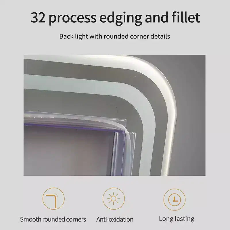 65 x 24 inch Wall-Mounted Full Length Mirror LED Mirror with Dimming 3 Color Lighting Suitable for Bedrooms Dressing Room