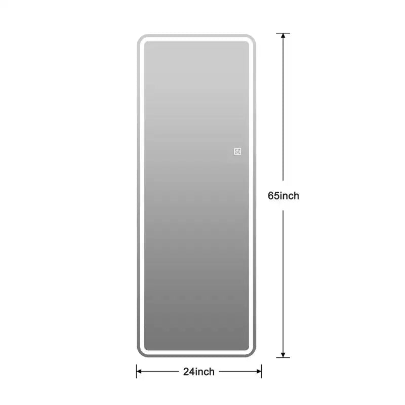 65 x 24 inch Wall-Mounted Full Length Mirror LED Mirror with Dimming 3 Color Lighting Suitable for Bedrooms Dressing Room