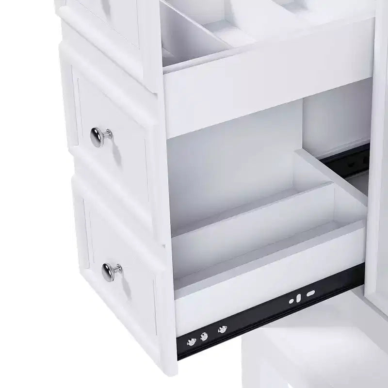 36-Zoll Badezimmer-Waschtisch ohne Waschbecken mit 1 Schrank und 3 Schubladen – freistehender Massivholz-Rahmen Aufbewahrungsschrank, weiß  
