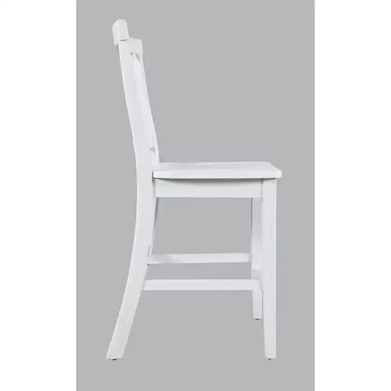 Set of 2 Coastal Wire-Brushed Wood X-Back Counter Barstools – Solid Acacia Hardwood Bar Stools for Kitchen and Dining