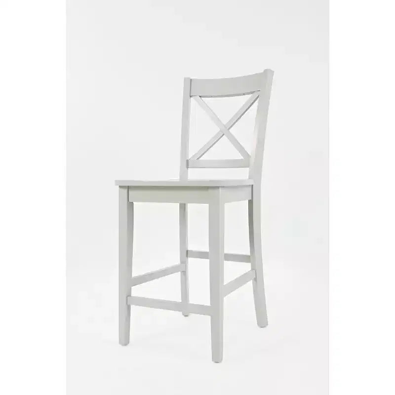Set aus 2 klassischen X-Back Barhockern aus Massivholz – zeitgenössische Hartholz-Barhocker für Küche und Esszimmer  