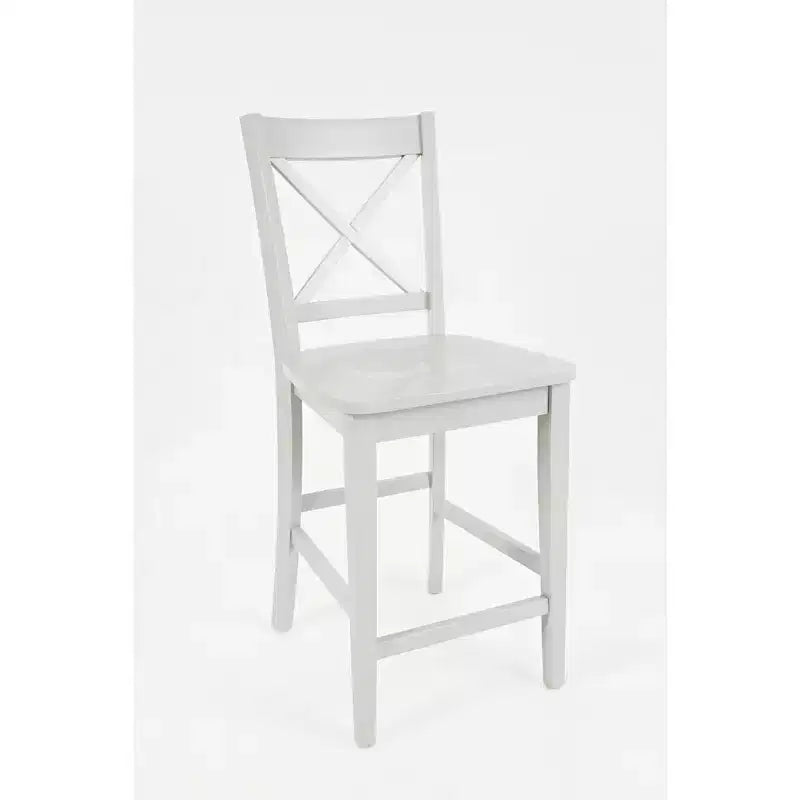 Set aus 2 klassischen X-Back Barhockern aus Massivholz – zeitgenössische Hartholz-Barhocker für Küche und Esszimmer  