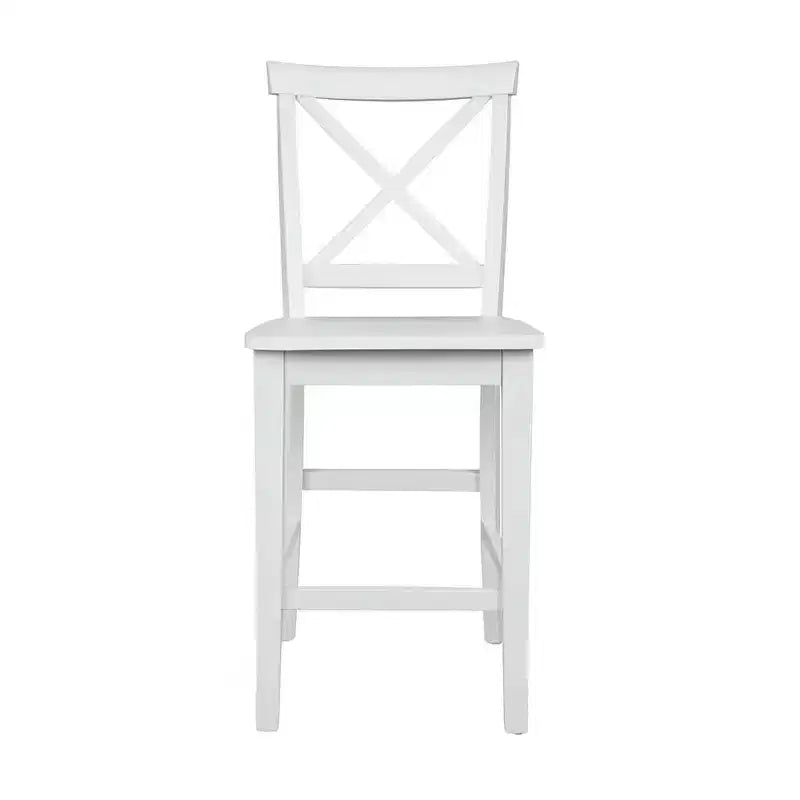 Set aus 2 klassischen X-Back Barhockern aus Massivholz – zeitgenössische Hartholz-Barhocker für Küche und Esszimmer  