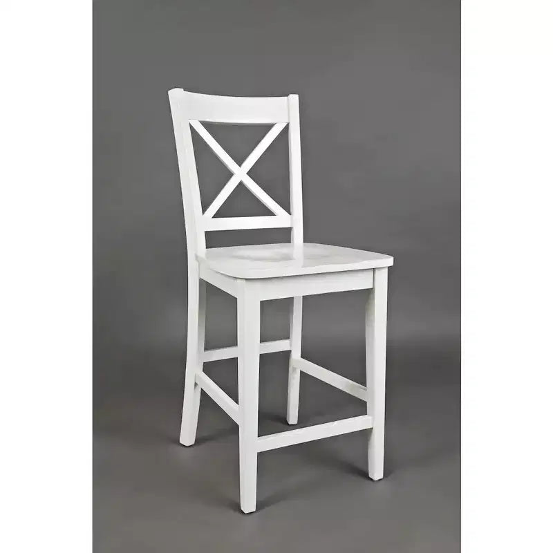 Set aus 2 klassischen X-Back Barhockern aus Massivholz – zeitgenössische Hartholz-Barhocker für Küche und Esszimmer  