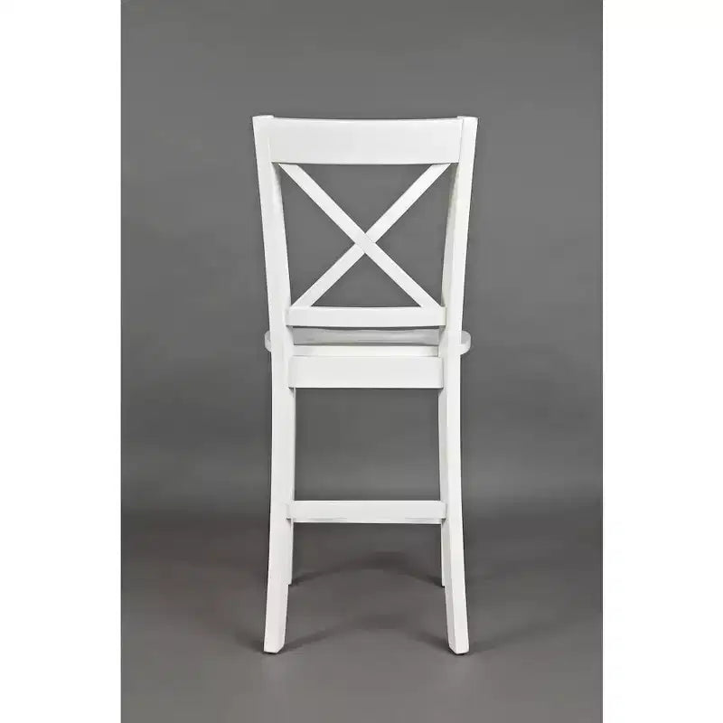 Set aus 2 klassischen X-Back Barhockern aus Massivholz – zeitgenössische Hartholz-Barhocker für Küche und Esszimmer  