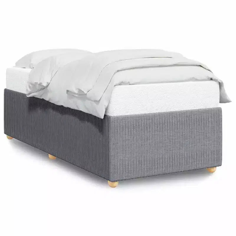 Light Grey Upholstered Twin XL Bed Frame – Fabric Platform Bed with Wood Frame for Bedroom and Guest Room