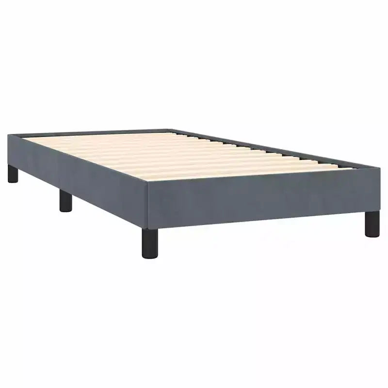 Dunkelgrauer Samt-gepolsterter Twin XL Bettrahmen – Modernes Plattformbett mit Holzrahmen für Schlafzimmer