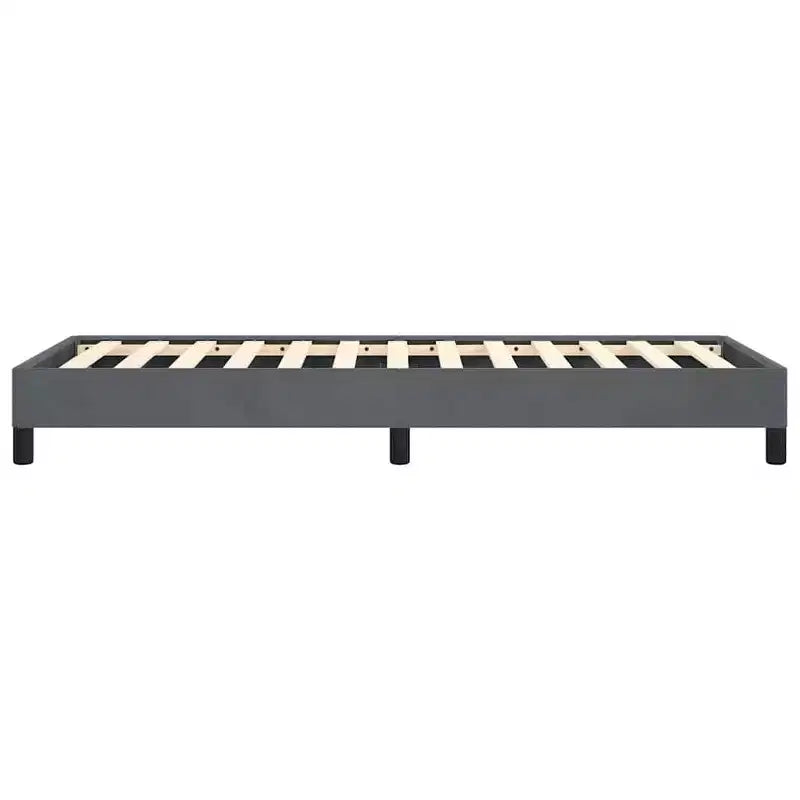 Dunkelgrauer Samt-gepolsterter Twin XL Bettrahmen – Modernes Plattformbett mit Holzrahmen für Schlafzimmer