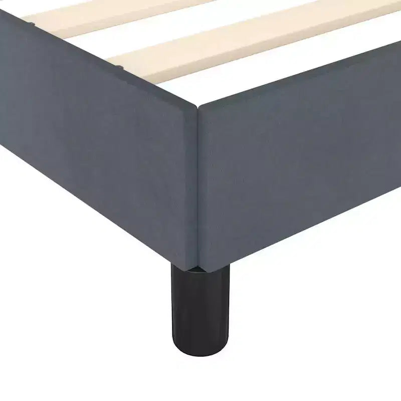 Dunkelgrauer Samt-gepolsterter Twin XL Bettrahmen – Modernes Plattformbett mit Holzrahmen für Schlafzimmer