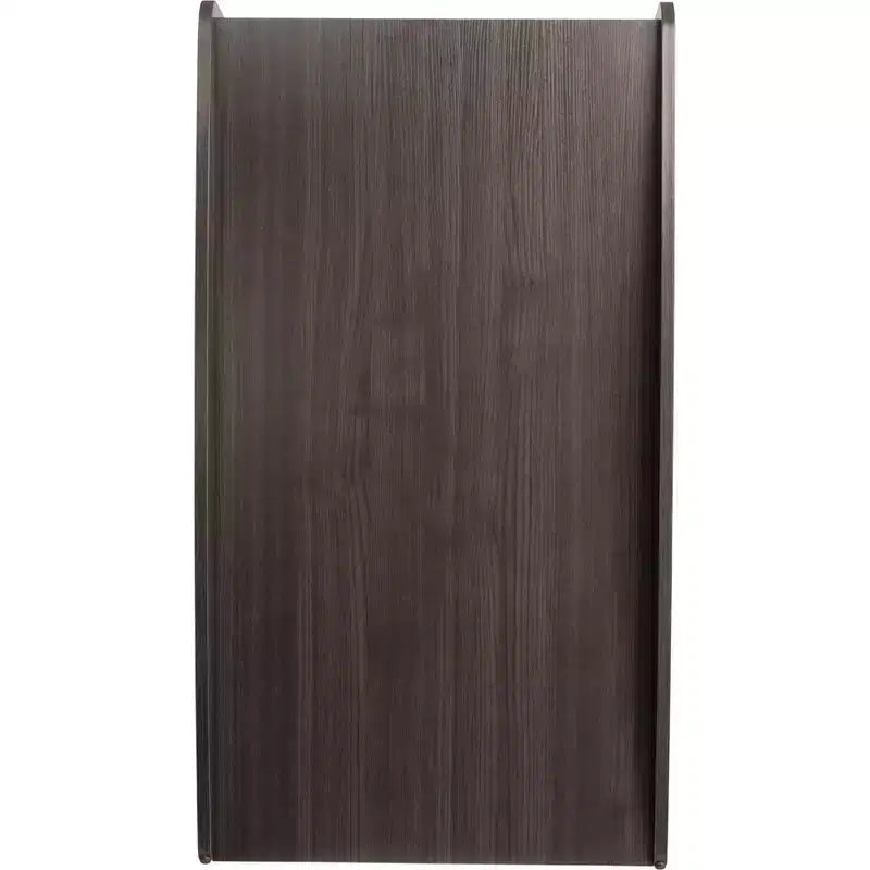 Vortrags-Pult mit zwei Regalen und leicht rollbaren Rollen – moderner Laminat-Präsentationsständer, Ribbonwood  