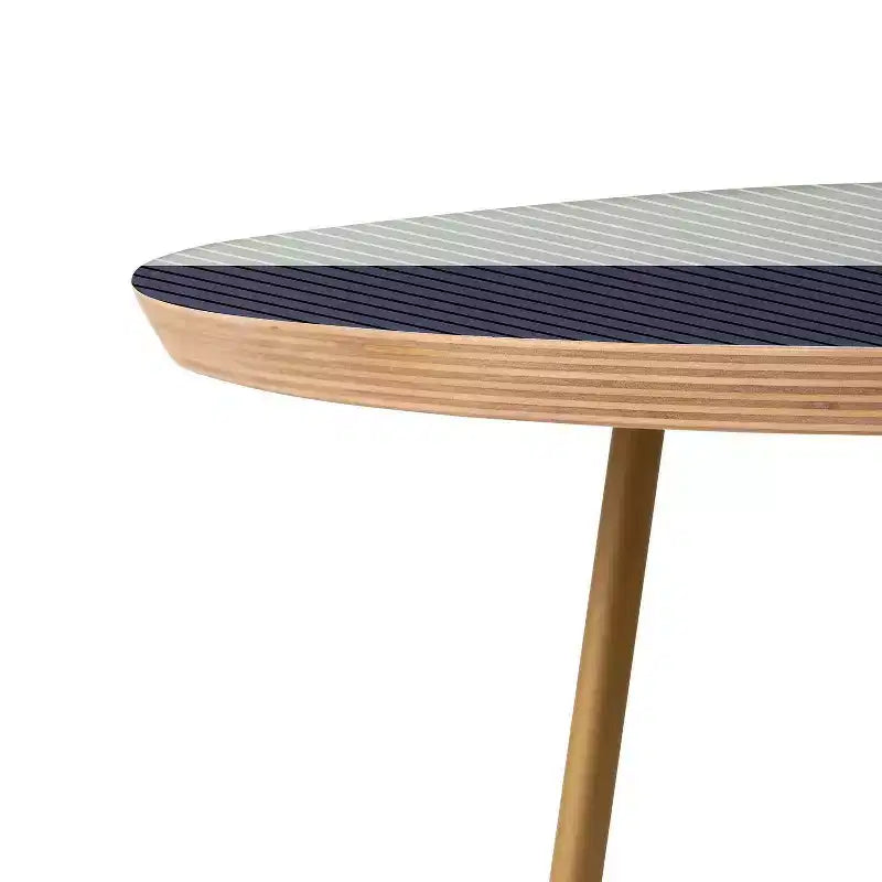 Round Color Block Side Table with Steel Frame and Wood Top – Stain-Resistant Accent Table, Green/Gold
