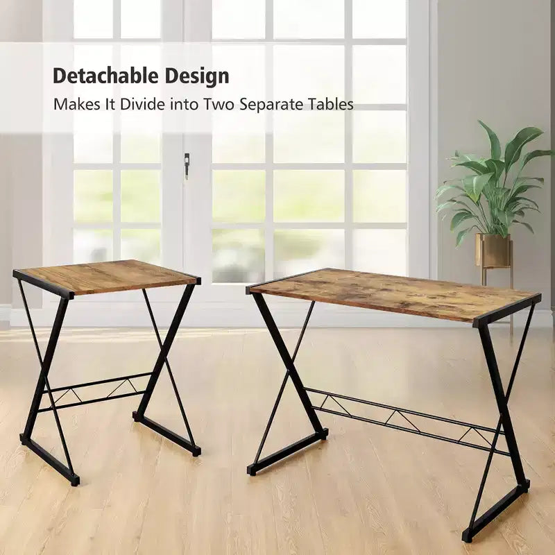 58"x44" L-Shaped Computer Gaming Desk with Monitor Stand & Host Tray – Corner Home Office Desk