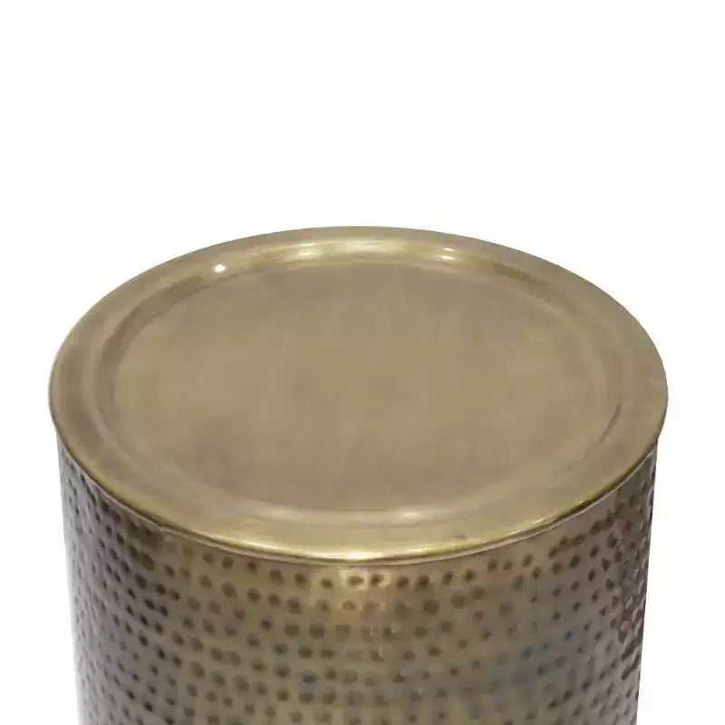 Round Gold Metal Accent Side Table – Modern Minimalist End Table, 16" Diameter