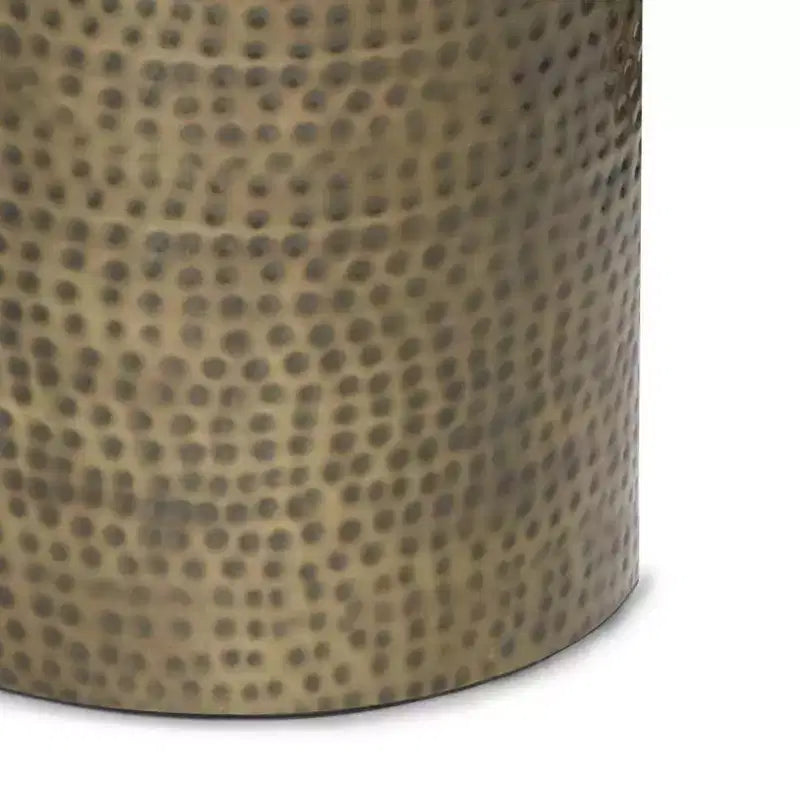 Round Gold Metal Accent Side Table – Modern Minimalist End Table, 16" Diameter