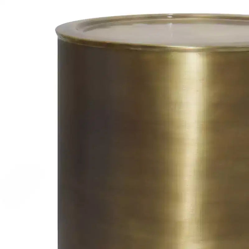 Round Gold Metal Accent Side Table – Modern Minimalist End Table, 16" Diameter