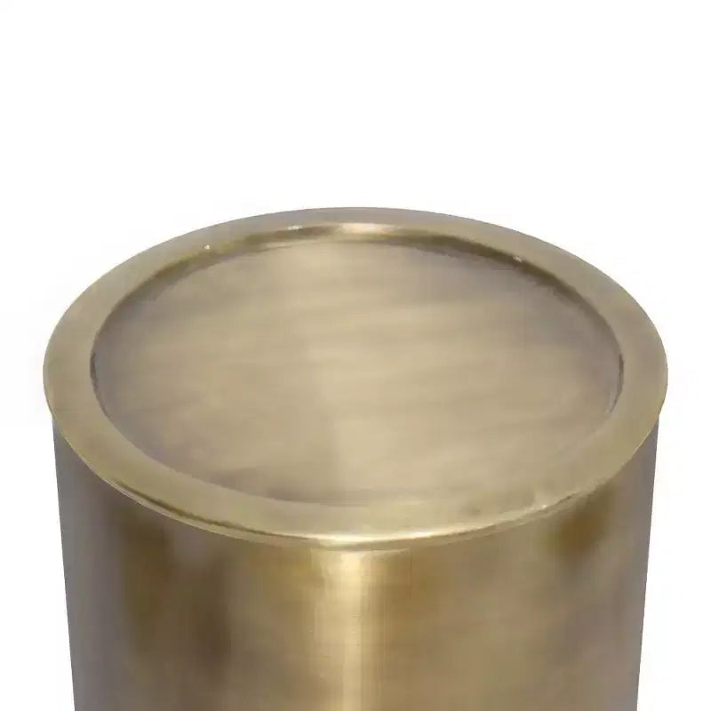 Round Gold Metal Accent Side Table – Modern Minimalist End Table, 16" Diameter