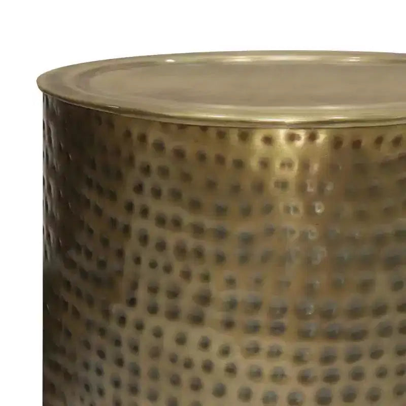 Round Gold Metal Accent Side Table – Modern Minimalist End Table, 16" Diameter