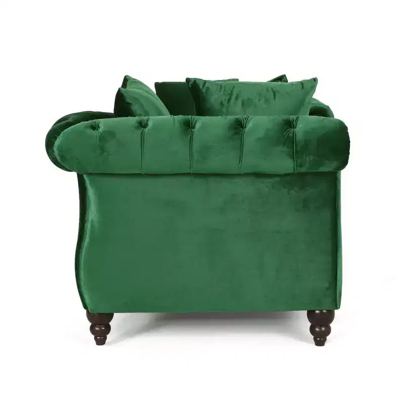 Moderner Glamour Samt-Tete-A-Tete Chaiselongue mit Akzentkissen  