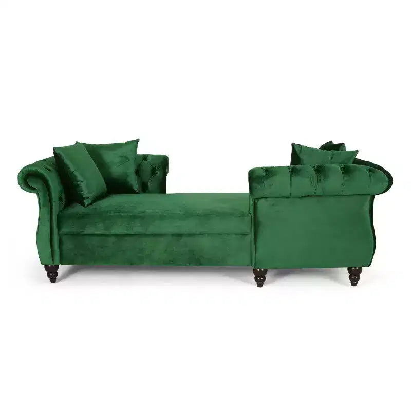 Moderner Glamour Samt-Tete-A-Tete Chaiselongue mit Akzentkissen  
