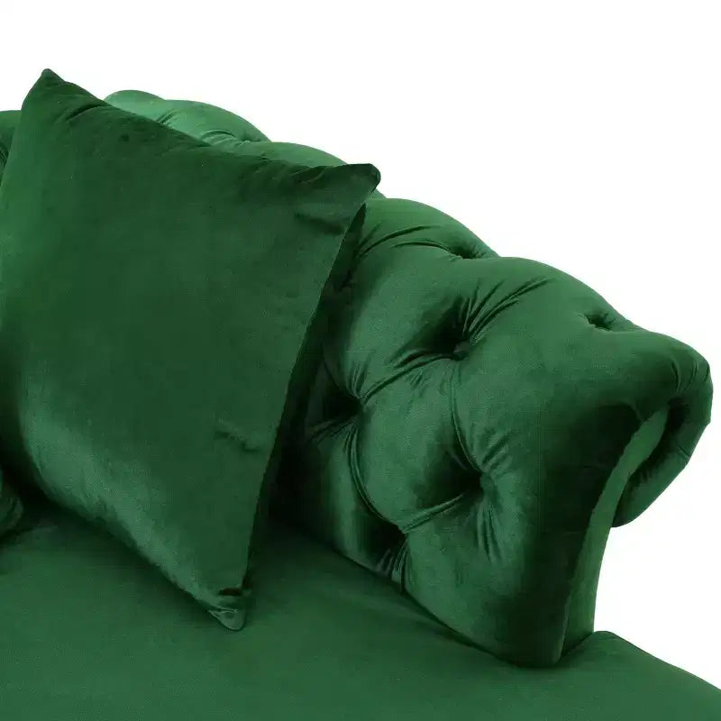Moderner Glamour Samt-Tete-A-Tete Chaiselongue mit Akzentkissen  