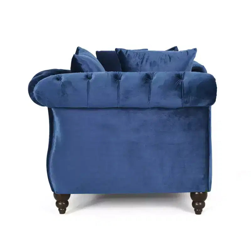 Moderner Glamour Samt-Tete-A-Tete Chaiselongue mit Akzentkissen  